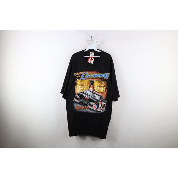 Deadstock Vintage Y2K 2001 NASCAR Mens 2XL Dale Earnhardt All Over Print T-Shirt
